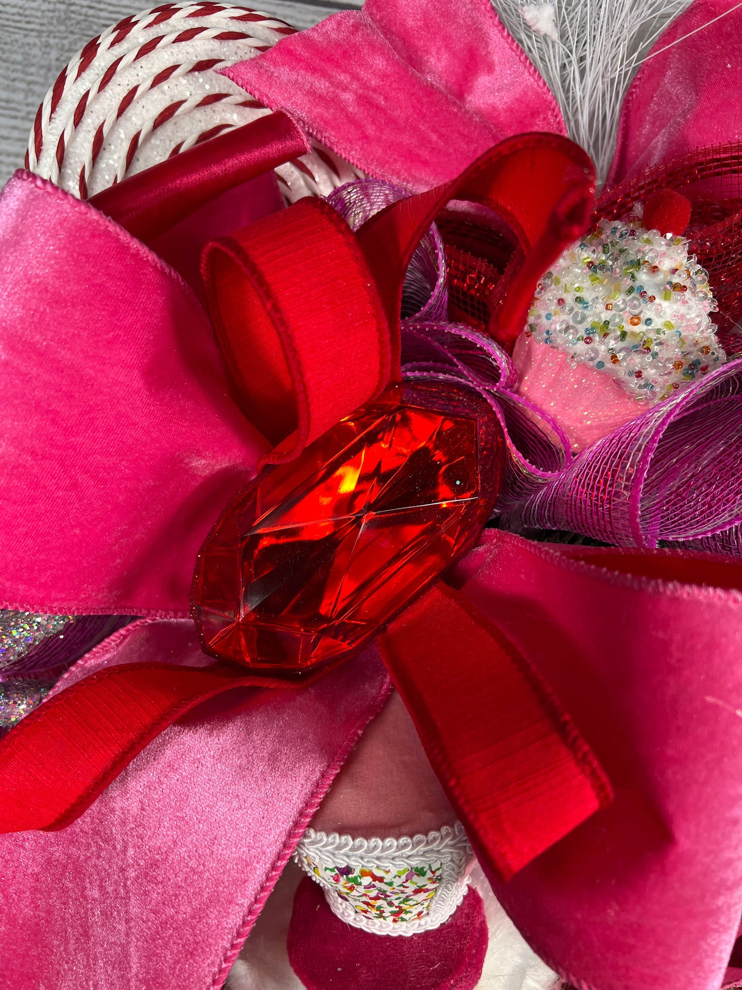 Trendy Nutcracker wreath, Seasonal Winter decorations, Pink and red Christmas,  Nutcracker Decorations, Jeweled Nutcracker.