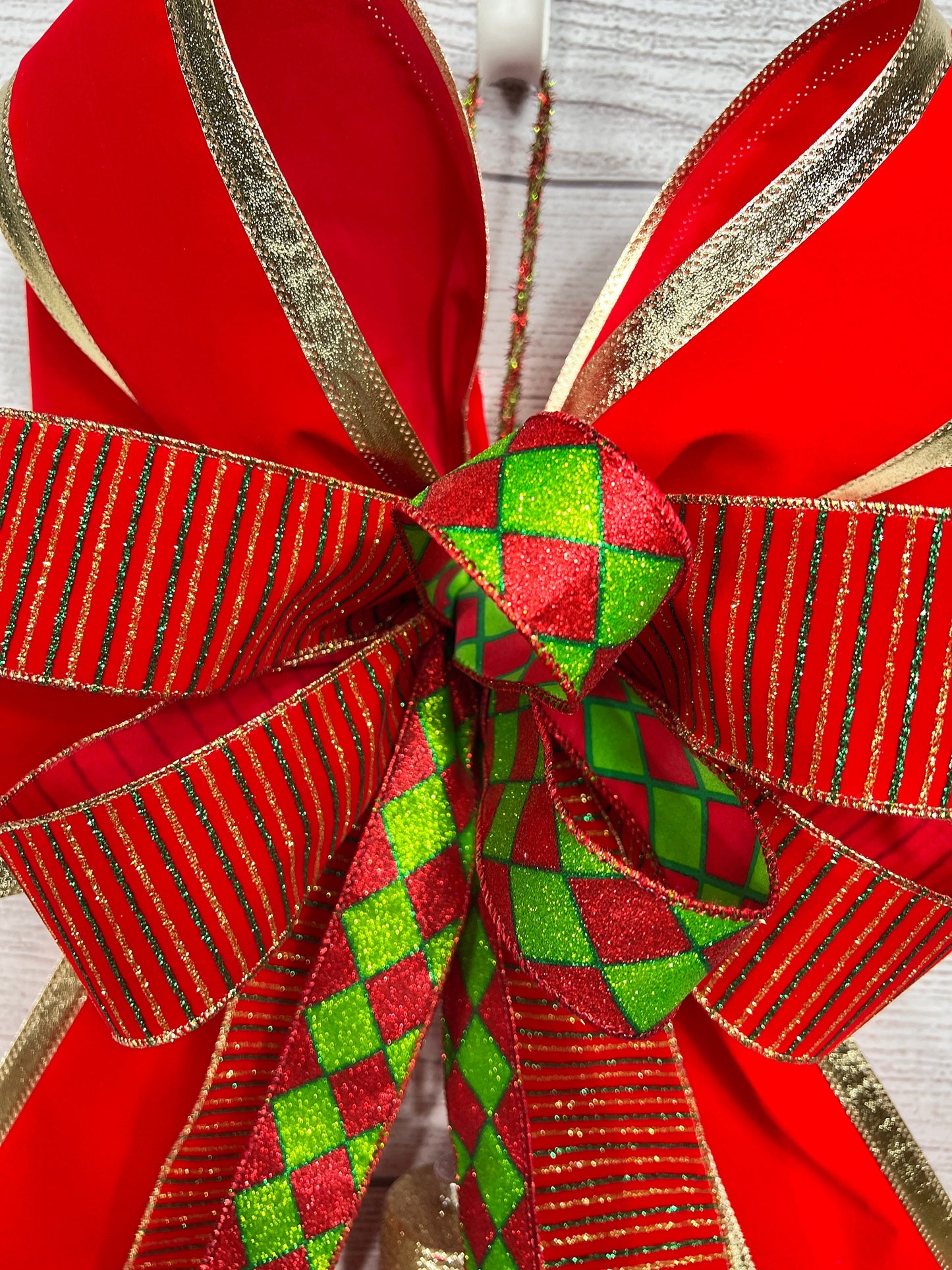 Extra Large Christmas Bow with Ornament: Whimsical Holiday Decor