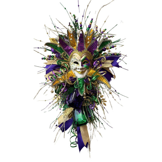 Extra Large Mardi Gras Jester Swag: Purple, Green & Gold Wall Decor